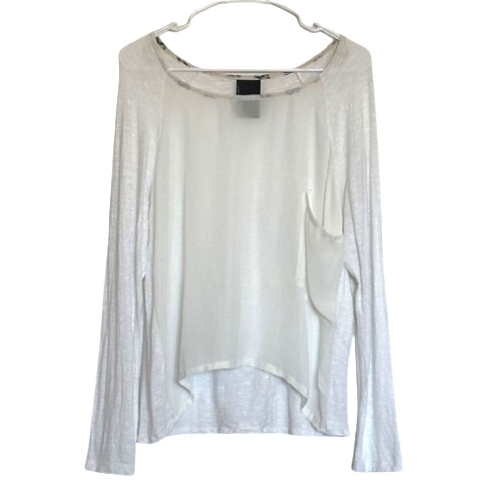 Anthropologie Dolan Slouchy Oversized Round Neck Shirt Size L Sheer Boho Lagen